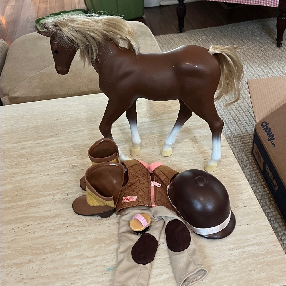 Our Generation Brown Horse Toy with Accessories